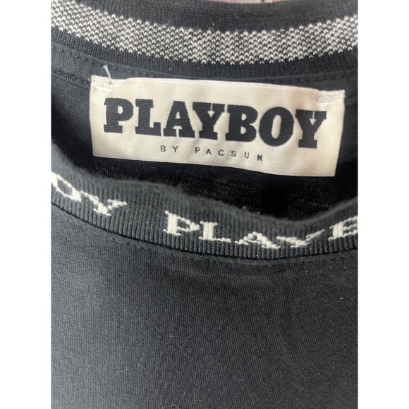 Playboy by PacSun Women's Shirt Black Small Short Sleeve Crew Neck - Picture 7 of 13